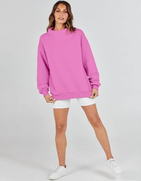 Womens Oversized Sweatshirts Turtleneck Pullover Long Sleeve Hoodies Tops Fall Outfits 2023 Clothes