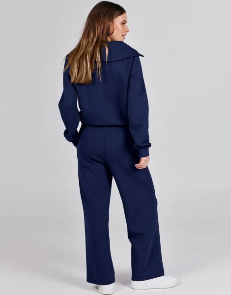 Women 2 Piece Outfits Sweatsuit Set 2023 Fall Oversized Half Zip Sweatshirt Wide Leg Sweatpant Lounge Set Tracksuit
