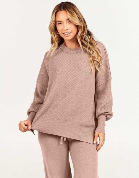 Women 2 Piece Outfits Sweatsuit Oversized Sweater Set & Wide Leg Pants Fall Chunky Lounge Set