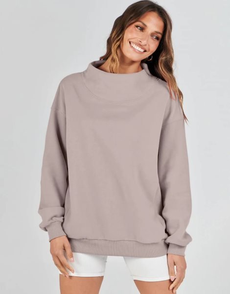 Womens Oversized Sweatshirts Turtleneck Pullover Long Sleeve Hoodies Tops Fall Outfits 2023 Clothes