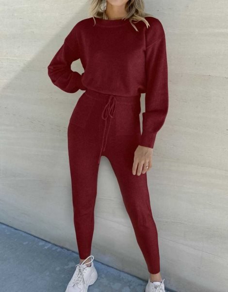 Women's Two Piece Outfits Sweater Sets Pullover and Drawstring Pants Lounge Sets