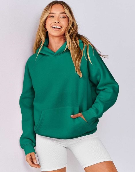 Women Hoodies Fleece Oversized Sweatshirt Drop Shoulder Long Sleeve Athletic Workout Pullover Y2K Clothes