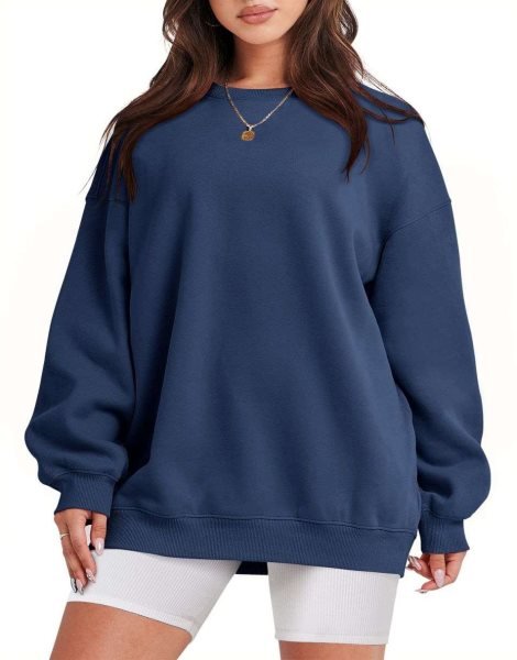 Oversized Sweatshirt for Women Fleece Long Sleeve Crewneck Casual Pullover Top Fall 2023 Trendy Clothes