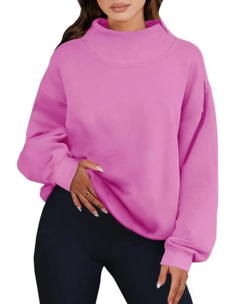 Womens Oversized Sweatshirts Turtleneck Pullover Long Sleeve Hoodies Tops Fall Outfits 2023 Clothes