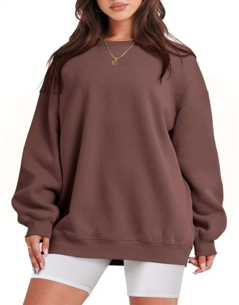 Oversized Sweatshirt for Women Fleece Long Sleeve Crewneck Casual Pullover Top Fall 2023 Trendy Clothes