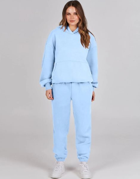 Women 2 Piece Outfits Hoodie Sweatshirt Tracksuit & Oversized Jogger Sweatpants Y2K Sweatsuit Set