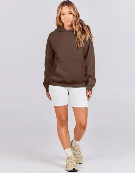 Women Hoodies Fleece Oversized Sweatshirt Drop Shoulder Long Sleeve Athletic Workout Pullover Y2K Clothes