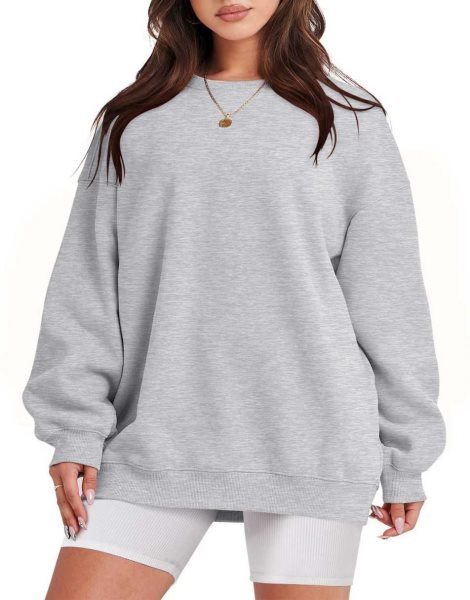 Oversized Sweatshirt for Women Fleece Long Sleeve Crewneck Casual Pullover Top Fall 2023 Trendy Clothes