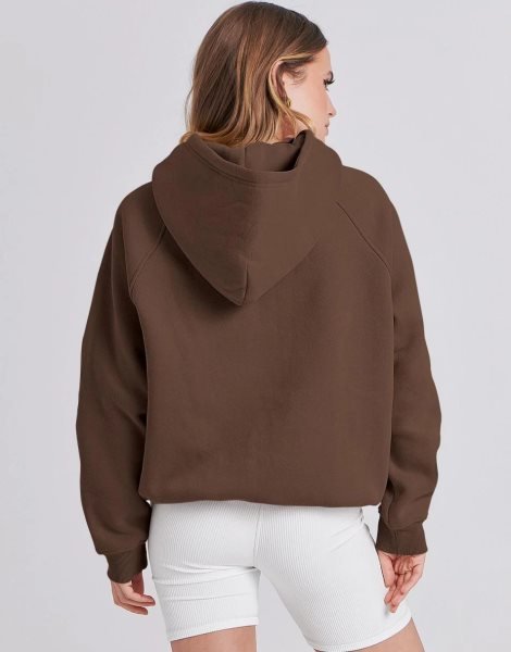 Women Hoodies Fleece Oversized Sweatshirt Drop Shoulder Long Sleeve Athletic Workout Pullover Y2K Clothes