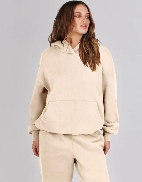 Women 2 Piece Outfits Hoodie Sweatshirt Tracksuit & Oversized Jogger Sweatpants Y2K Sweatsuit Set