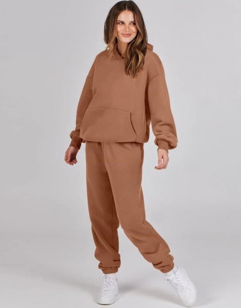 Women 2 Piece Outfits Hoodie Sweatshirt Tracksuit & Oversized Jogger Sweatpants Y2K Sweatsuit Set